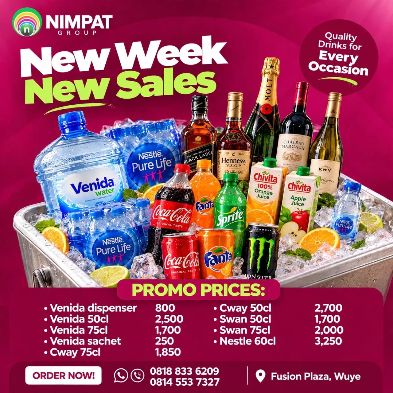 Nimpat drinks and water promotional prices